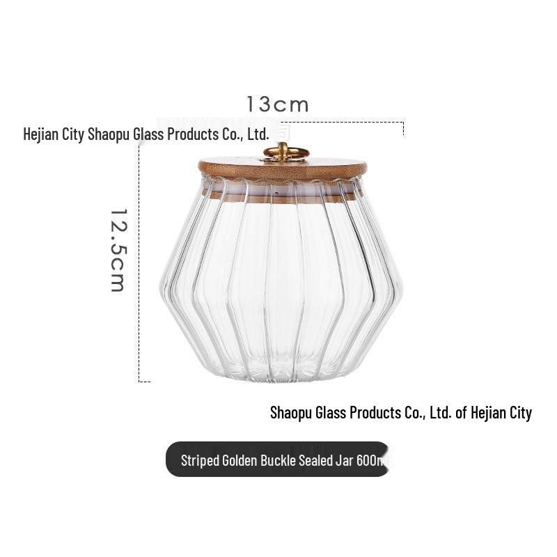 Striped High Borosilicate Glass Tea Jar for Kitchen