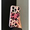 Ins Love Pink Leopard Print Suitable for Apple 16promax Mobile Phone Case IPhone 14 Women 13mini/15/12/11