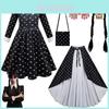 The Addams Family Wednesday Dress For Girls In Polyester With A Line Skirt For Halloween And Cosplay Events