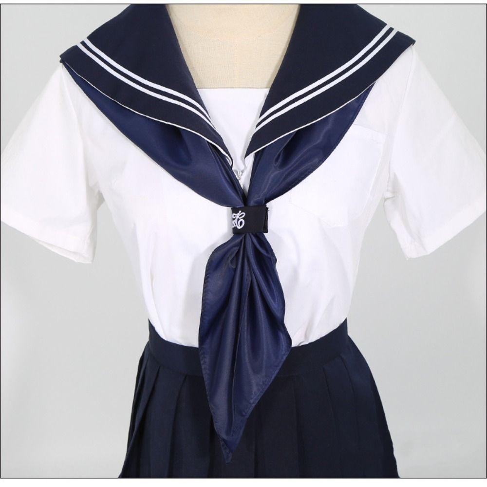 Kein Binden Ring Schnalle Dreiecksschal Handgemacht Kleines Accessoire JK Uniform Halskrawatte Einfarbige Matrosen Halskrawatte Damen Stil