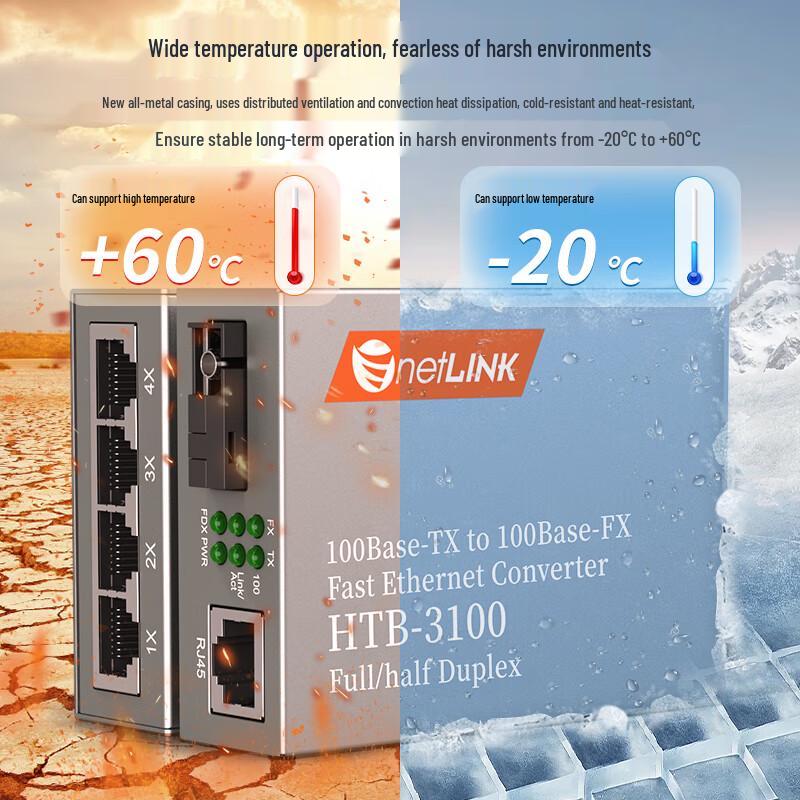 netLINK HTB-3100 100M Single-Fiber Fiber Optic Transceiver Pair (CN Version)