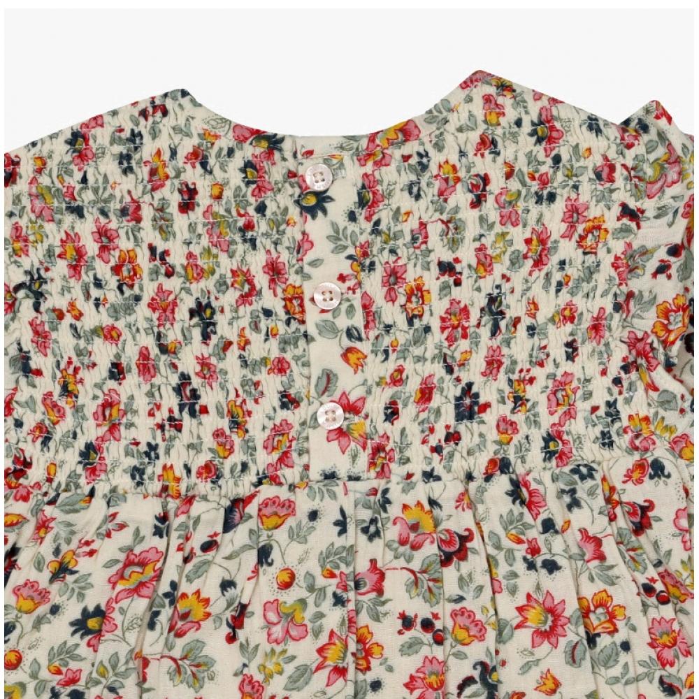 Louis Misha Kinderkleid Blumen Saralou Grau W25 S0157