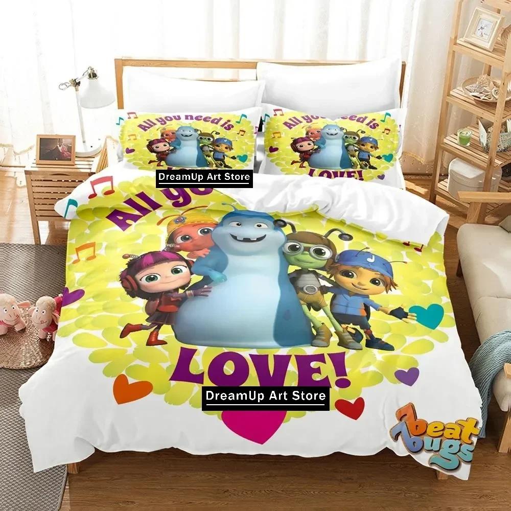 3D Print Fashion Beat Bugs Bedding Set Boys Girls Twin Queen Full Size Duvet Cover Pillowcase Bed Adult Bedroom