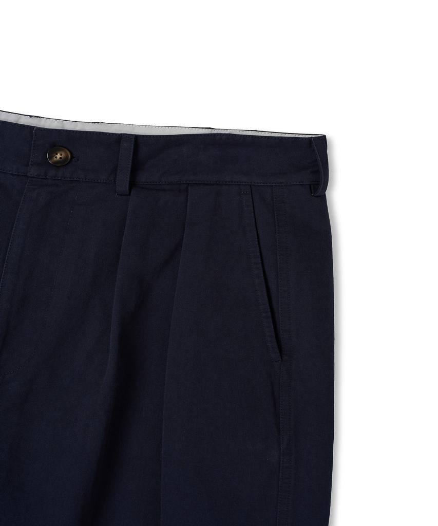 HEAVYI Heavy Cotton One-Pleat Pants_Navy