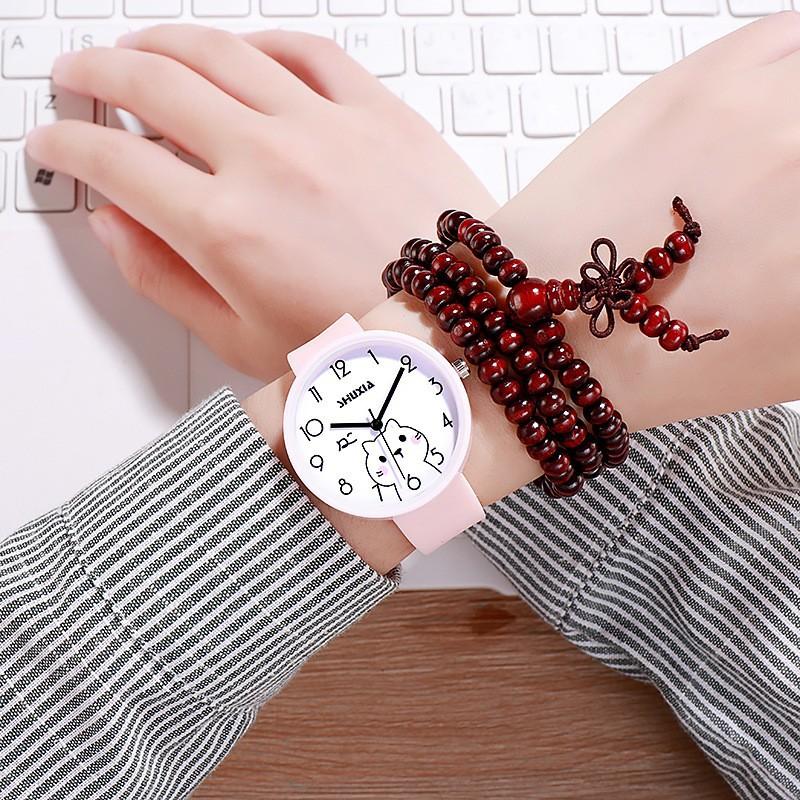 Simple Girl'S Heart Student Watch Exam Watch Girl Small Fresh Versatile Soft Girl Digital Quartz Watch