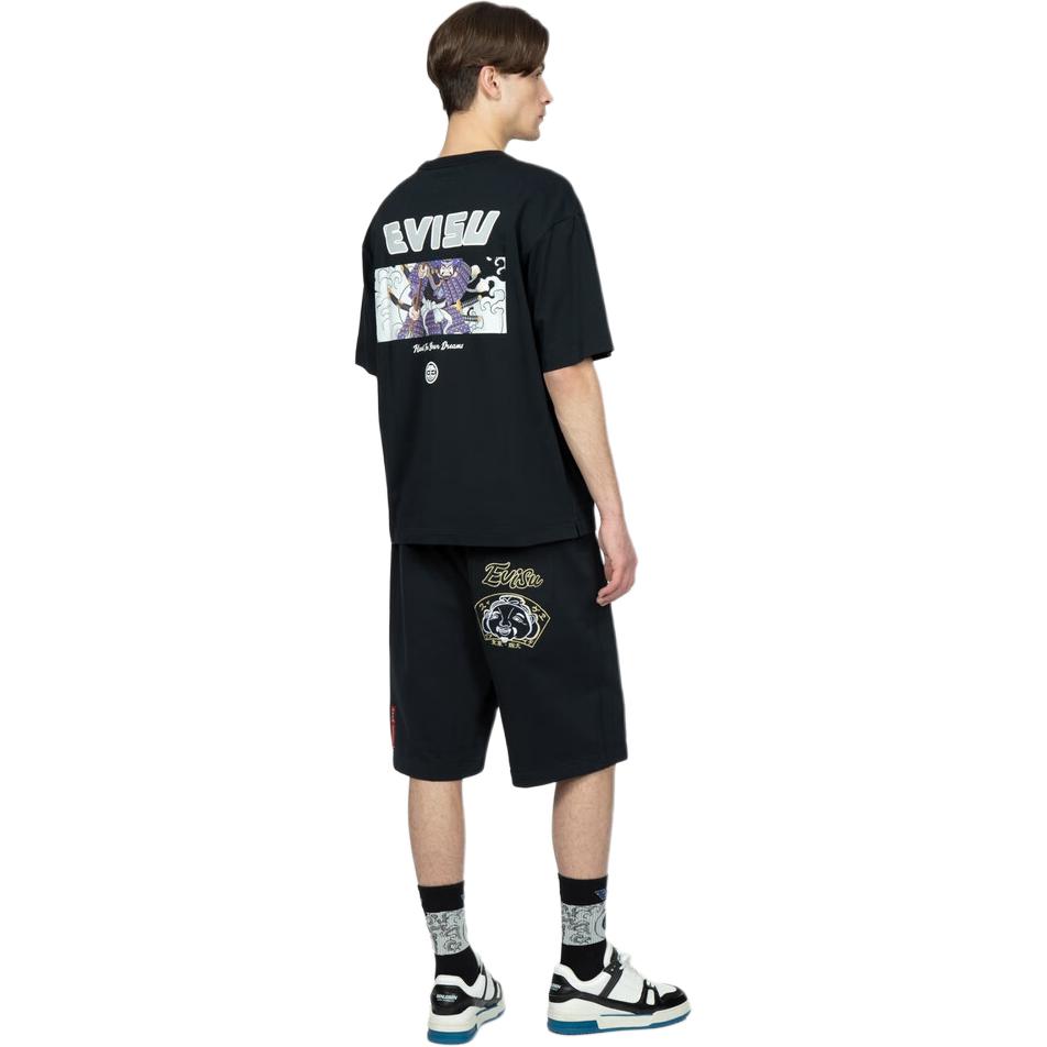 Evisu Buddha Head And Logo Seagull Embroidery Casual Shorts Men Shorts 2ESHTM3ST569XXCT