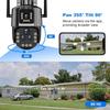 10K 20MP WiFi IP Camera 20X Zoom Four Lens Three Screen PTZ Cameras Outdoor 16MP 8K Video Surveillance Cam CCTV Security Camera