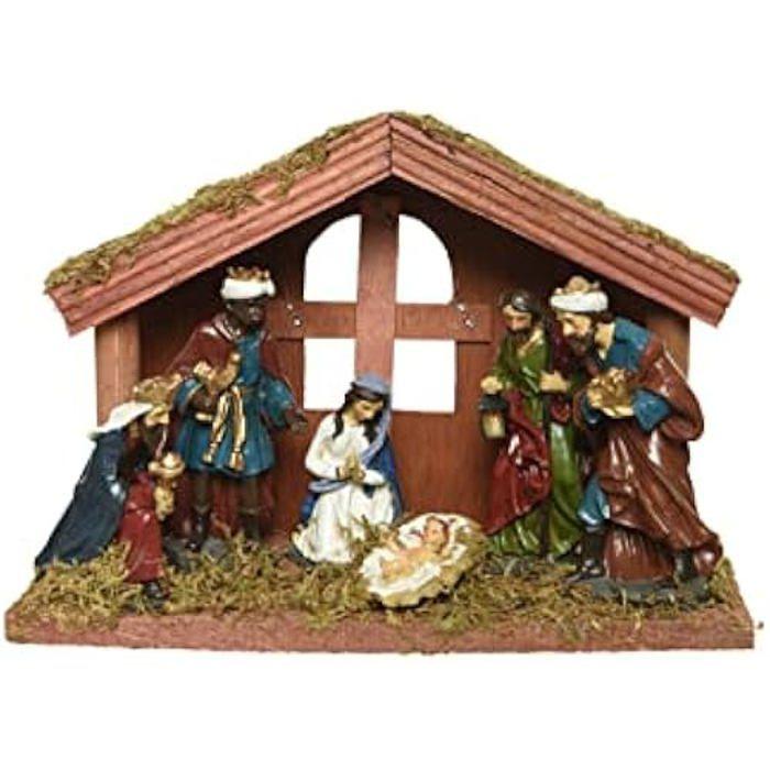 Crèche De Noël - KAEMINGK - 10x20x14cm - MDF - 6 Pièces - Mixte