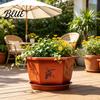 Hexagonal Plant Pots for Indoor Outdoor Flower Pot with Drainage Holes & Saucer Plants Durable Weather Resistant Large Decorative Living Room Planter