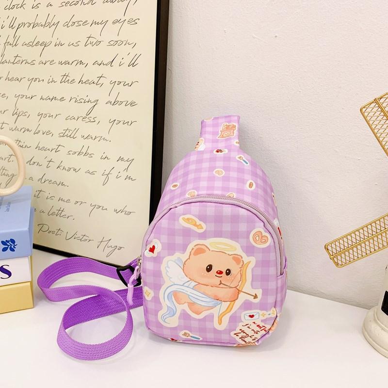 

Школьная сумка новая сумка мультяшный милый медведь через плечо маленький рюкзак сумка для смены подгузников для малыша нагрудная сумка фиолетовый