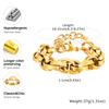 Chunky Chain Bracelet Stainlesss Steel, Bold Link Metal Twist Statement Bracelet for Women,18k Gold Plated Jewelry
