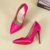 Large size spring stiletto high heels patent leather pointed single shoes women's shoes