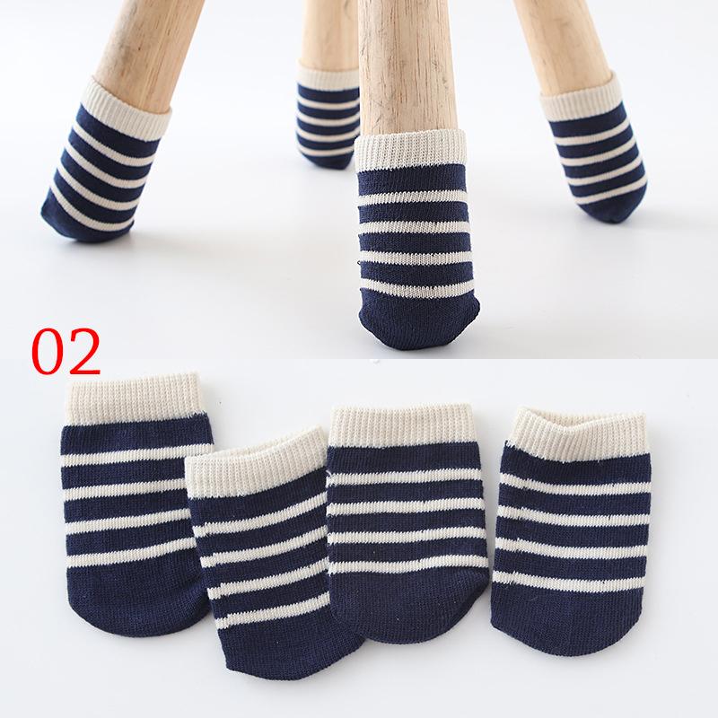 4Pcs Cartoon Chair Leg Knitting Socks Protectors Table Leg Foot Non-Slip Colorful