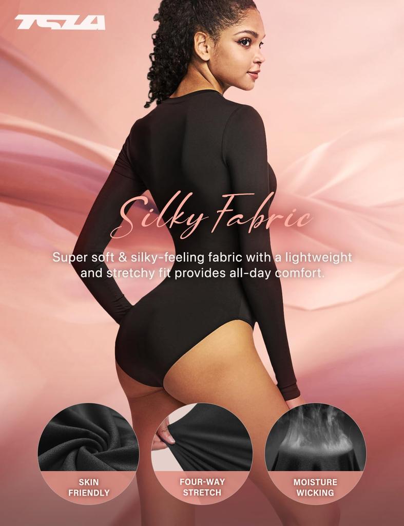 Sports Long Sweat Quick Crew Body High Compression Compression Running Pilates All Yoga [Tesla] Bodysuit, Innerwear, Sleeves, Women's, [Stretchable,