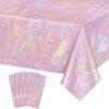 Iridescent Disposable Tablecloth Rainbow Laser Birthday Decoration Tablecloth For Bridal Wedding Party Supplies