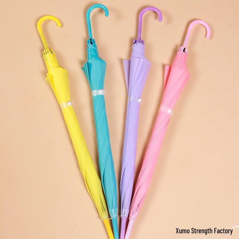 Long-Handed Transparent Umbrella with UV Protection for Women & Kids