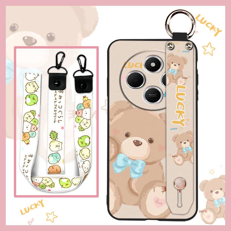 Silicone Soft case Phone Case For Redmi 14C 4G/14R 5G/A3 Pro 4G/POCO C75 Ring Shockproof Lanyard Durable Fashion Design