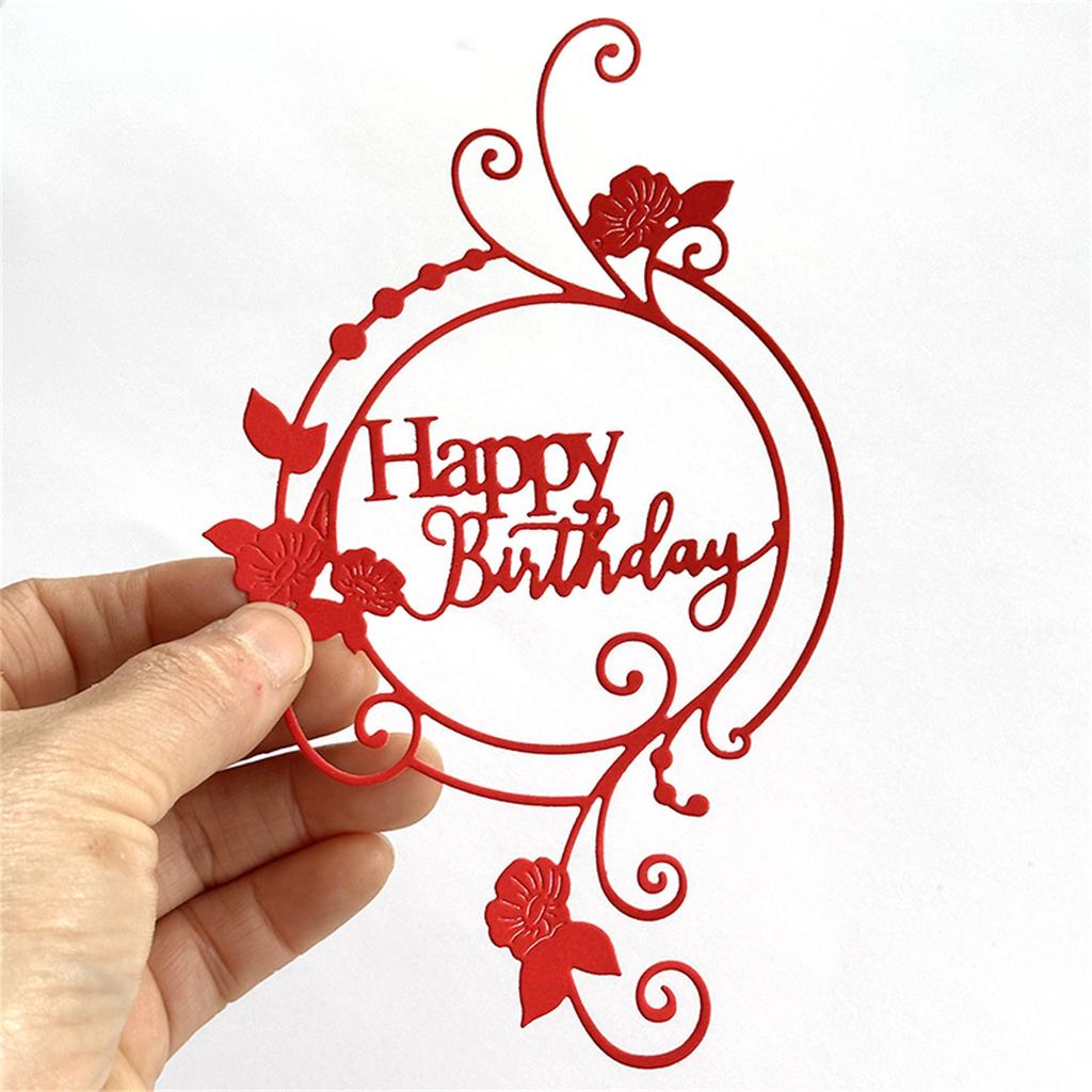 Birthday Wreath Carbon Steel Die Cut Templates Decorative Embossing Paper Die for Scrapbooking Photo Album Card Making