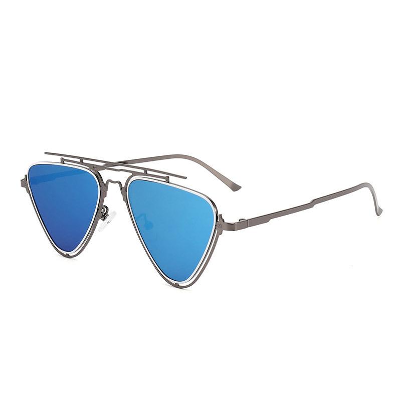 Luxury Retro Gradient Thin Frame Triangle Double Bridge Women Sunglasses  Fashion Leisure Outdoor Men Sun Glasses Uv400