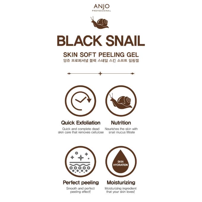 ANJO Black Snail Skin Soft Peeling Gel 180ml (3 Options)