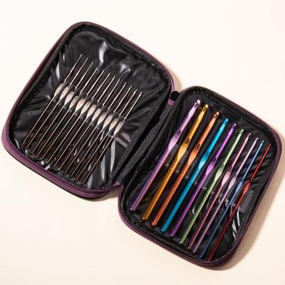 Stainless Steel Aluminum Alloy Crochet Hook Set 22 Hook Hook Combination Portable Handmade DIY Knitting Tool Sweater Needle