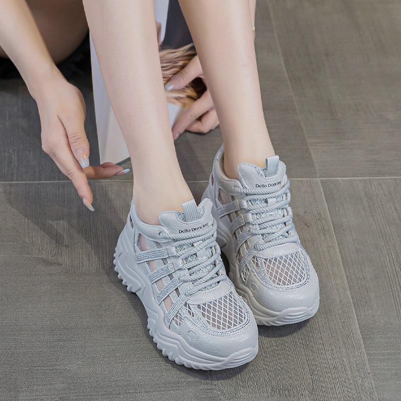 2518 mesh breathable rhinestone dad shoes women's tide summer new platform casual shoes