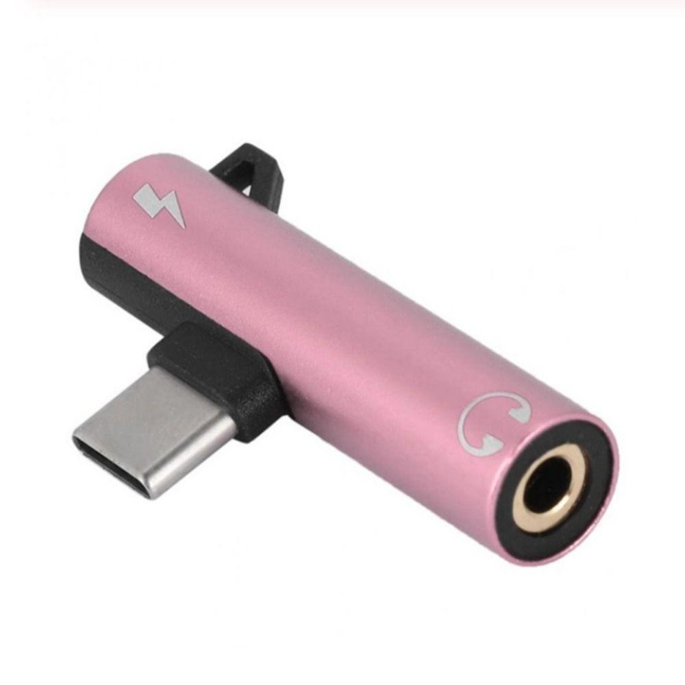 Alloy Type-C to 3.5mm Jack Adapter 2 in 1 Aux Headphone Jack Adapter for Huawei/Xiaomi/OPPO