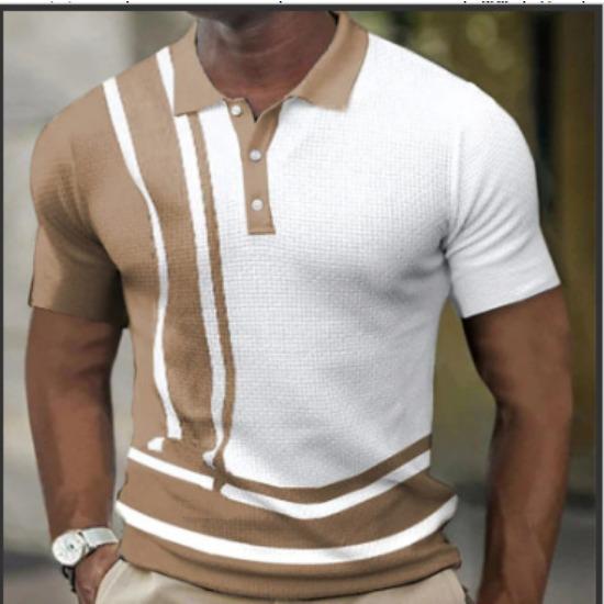 

Мужская повседневная рубашка поло 3D цифровая печать короткий рукав цветная вставка трендовый топ 5XL