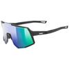 Sports Sunglasses UV400 Shield Lightweight Mirror Lens Cycling Running Hiking Outdoor Sequenze Black Matte [Uvex] Anti-Fog (Mirror Green)