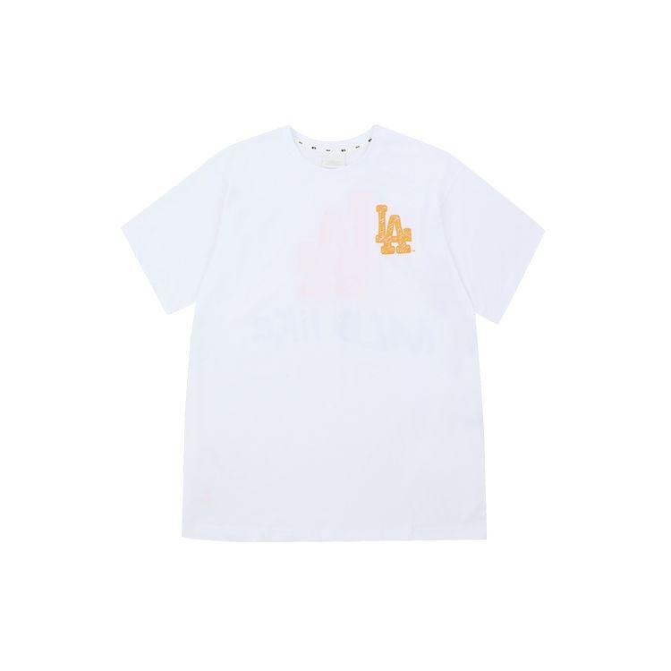 MLB Like Series LA Dodgers Letter Print Loose Short Sleeve T-Shirt Unisex Tops White 31TS15031-07W