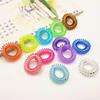 Clear Triangle Hair Tie Rubber Band with Telephone Cord Design - Hair Accessories