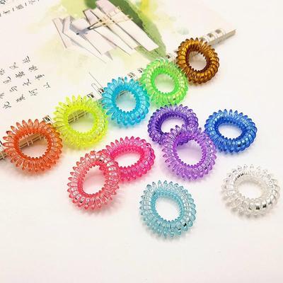 Clear Triangle Hair Tie Rubber Band with Telephone Cord Design - Hair Accessories