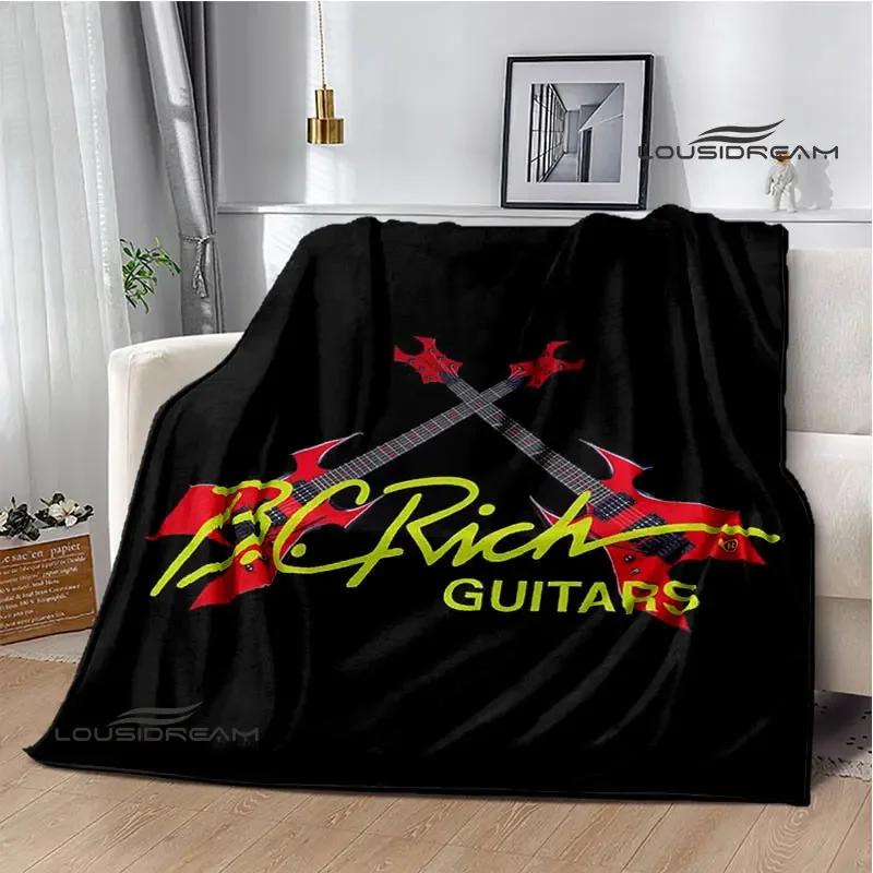B.C.rich Guitar Logo Printed Blanket Flange Blanket Soft and Comfortable Blanket Warm Blanket Blankets for Beds Birthday Gift