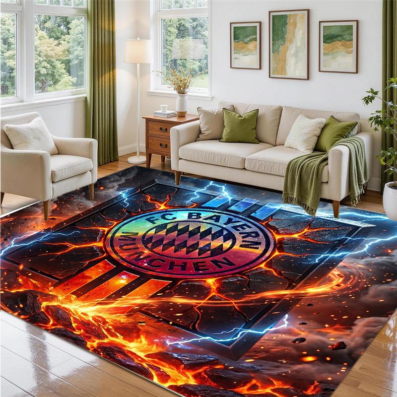 Bayern Munich Design Crystal Velvet Rug Soft Decorative Mat for Bedroom Entrance