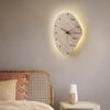 Japanese Wabi-Sabi Yellow Stone Clock & Wall Lamp for Homestay or Hotel Bedroom Corridor