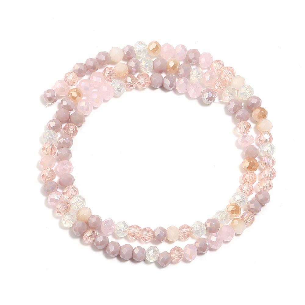 1 Strand 3x2mm Faceted Crystal Beads AB Mixed Color Glass Loose Spacer Bead For Jewelry Making DIY Necklace Bracelet Accessories