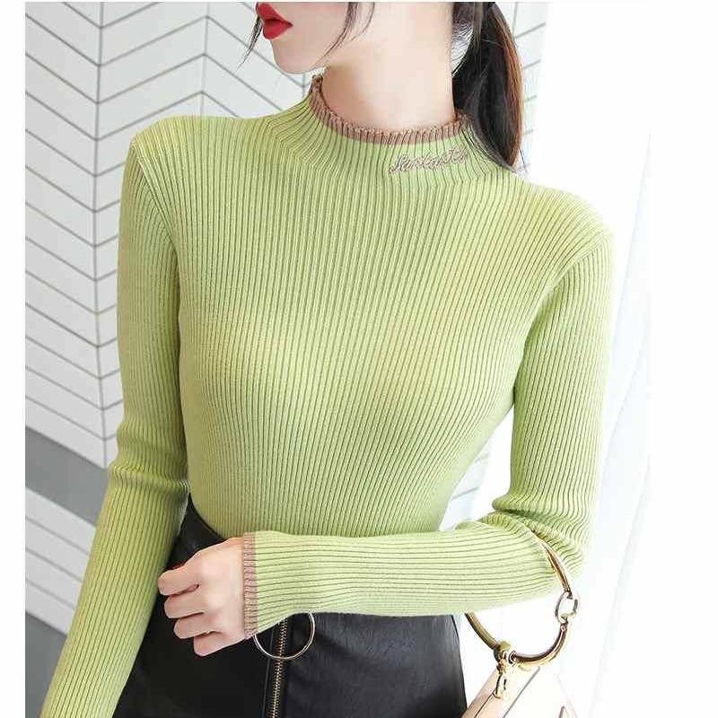 WTEMPO Plus Velvet Autumn Winter Thick Sweater Long-sleeved Bottoming Shirt Knitted Sweater