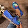 Women'S Colorful Stars Flats, Lightweight Flat Slip on Loafers, Comfort Footwear for Daily Wear, Summer Casual Shoes for Independence Day