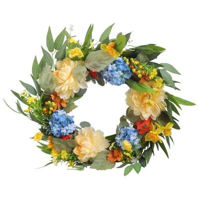 19in Door Mounted Wreath Festival Flower Wreath Home Decors for Garden Door