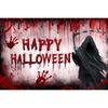 1pc Horro Halloween Party Backdrop Bleeding Banner with Fingerprint Death God for Cemetery Photocall Props Halloween Party Decor