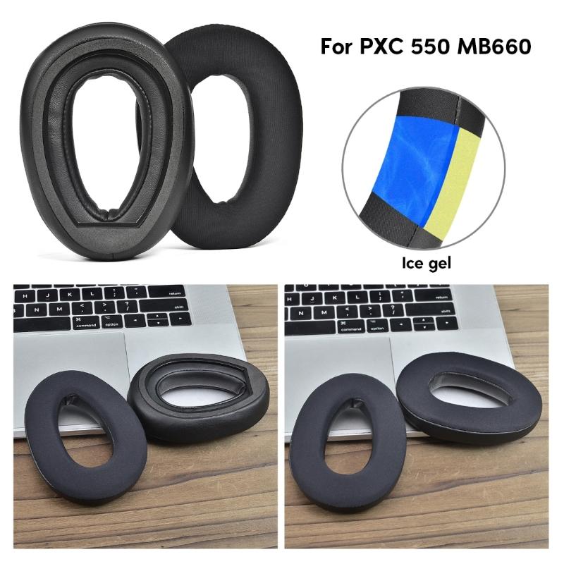 Comfortable Ear Pads Earpads Cooling Gel Pillow Cover for Pxc 550 Mb660 Headphone Round Cover Sleeves Earcups Accessory