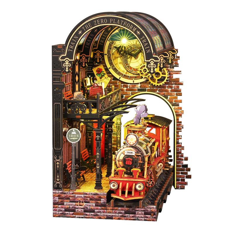 

ZERO PIATFORM 3D Книжный уголок DIY Набор Микро Миниатюрная Уличная Сцена, Проект для Сборки Деревянной Модели для Взрослых, Креативный Подарок