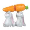 Süße Kaninchen mit Karotte Osterdekoration Set Harz Handwerk Ornament Für Spaß Kinderzimmer Dekorationen Festliches Feiertagsgeschenk