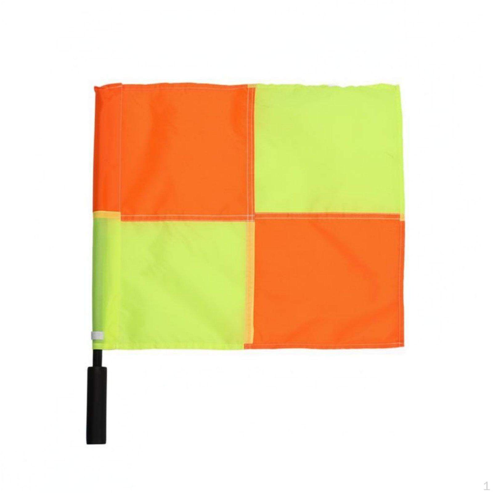 2 Pieces Soccer Referee Flags High Visibility Flag NonSlip Grip Football Officiating