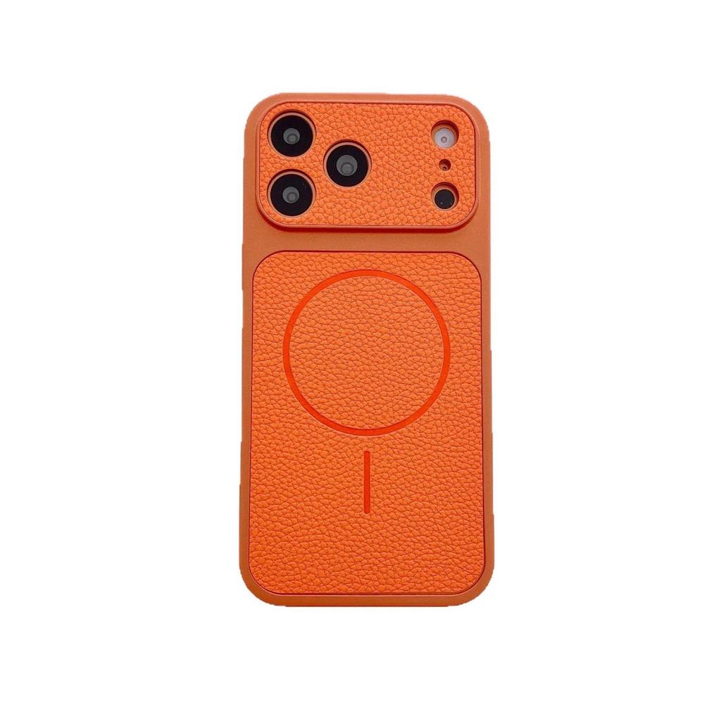 iPhone 17 PRO MAX Business Leather Lychee Pattern Magnetic Suction Phone Case with Drop Protection for Apple 16/15.
