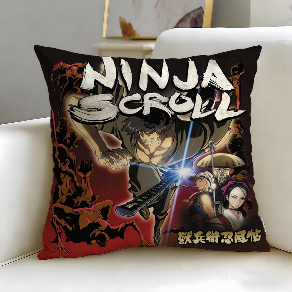 Klassische Anime Ninja Scroll Kissenbezug Weich & Leicht zu Waschen Kissenhülle – Vielseitig für Sofa, Bett, Reise und Büro