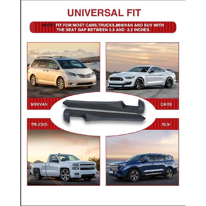 2 Pack Car Seat Gap Filler, Universal for Car SUV, Truck to Fill The Gap Between Seat and Console Crevice Blocker Stop Things from Dropping Black