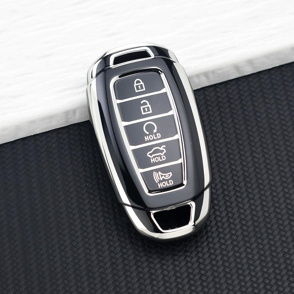 3/4/5 Buttons TPU Key Case Fob for Hyundai Santa Fe KONA I30 Accent Ix35 Encino Solaris Azera Grandeur Ig Palisade Key Chain Set