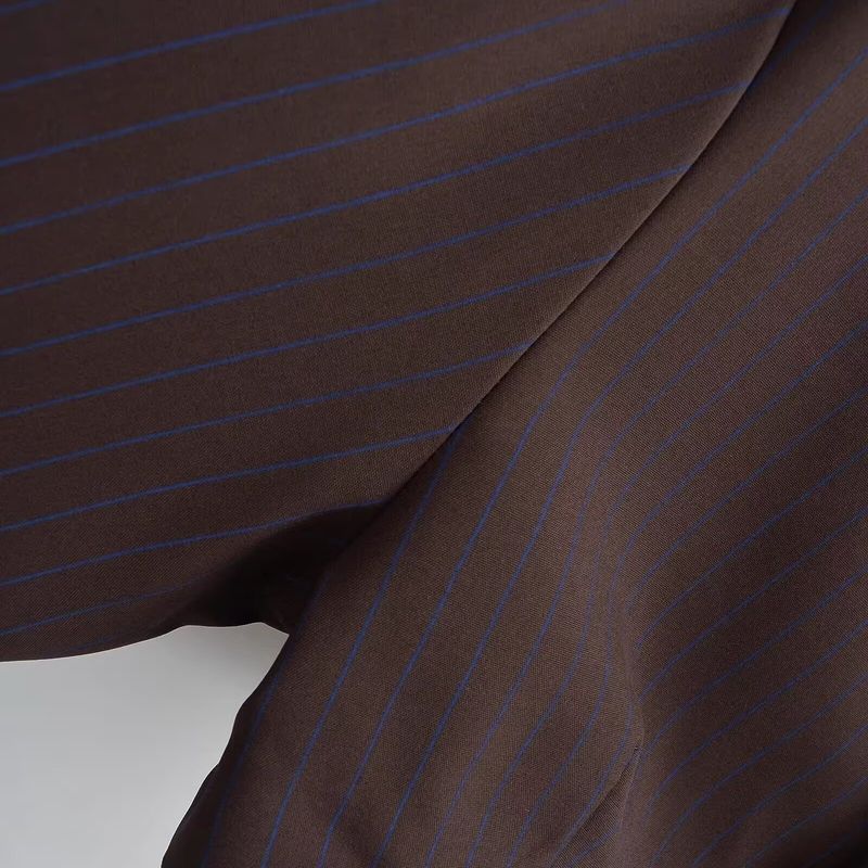 Kaslead New Women Clothes Western Style Fashion Simple Tie Stripe Short Shirt 4688003 049