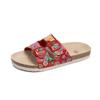 22 summer new round head Boken flat-bottomed slippers retro printing beach buckle sandals large size